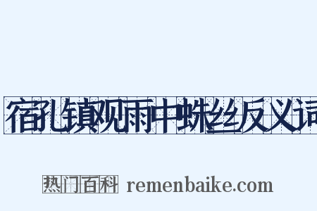 宿孔镇观雨中蛛丝反义词是什么意思的图片